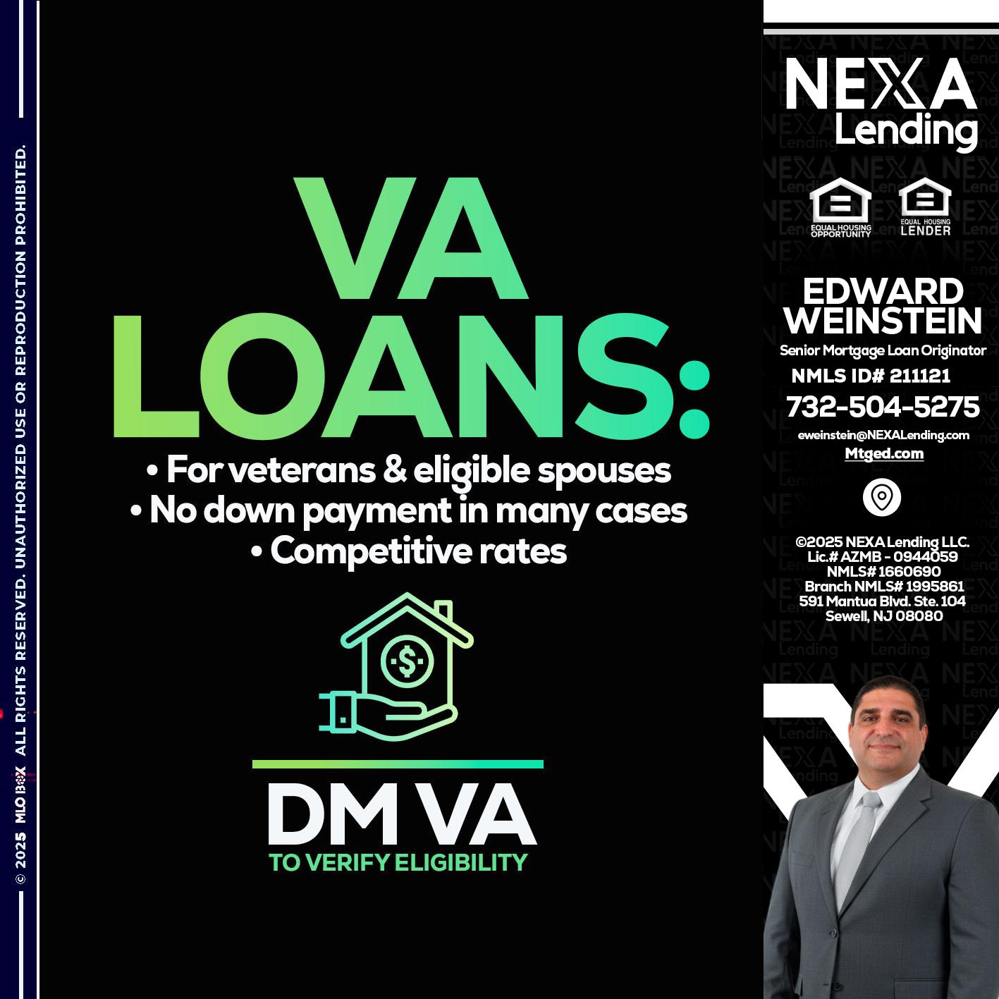 VA LOANS - Edward Weinstein -Senior Mortgage Loan Originator