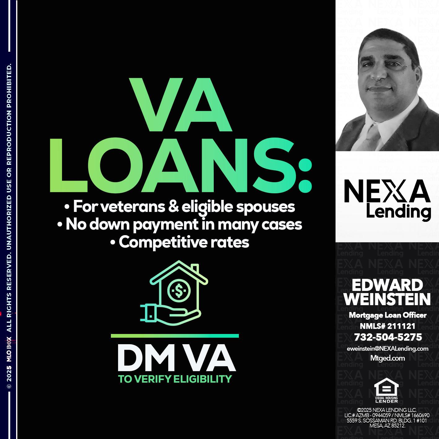 VA LOANS - Edward Weinstein -Senior Mortgage Loan Originator