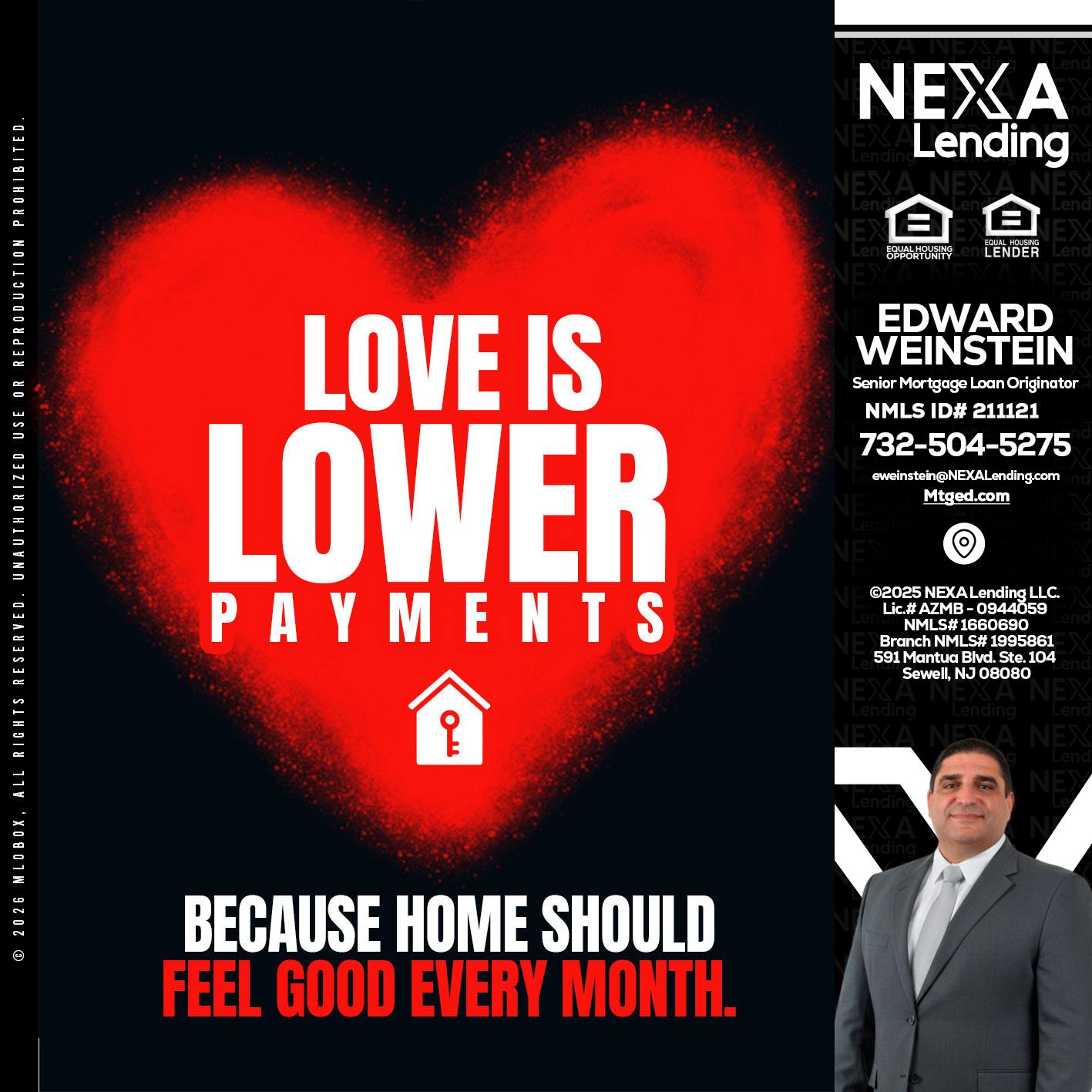 LOVE IS LOWER - Edward Weinstein -Senior Mortgage Loan Originator