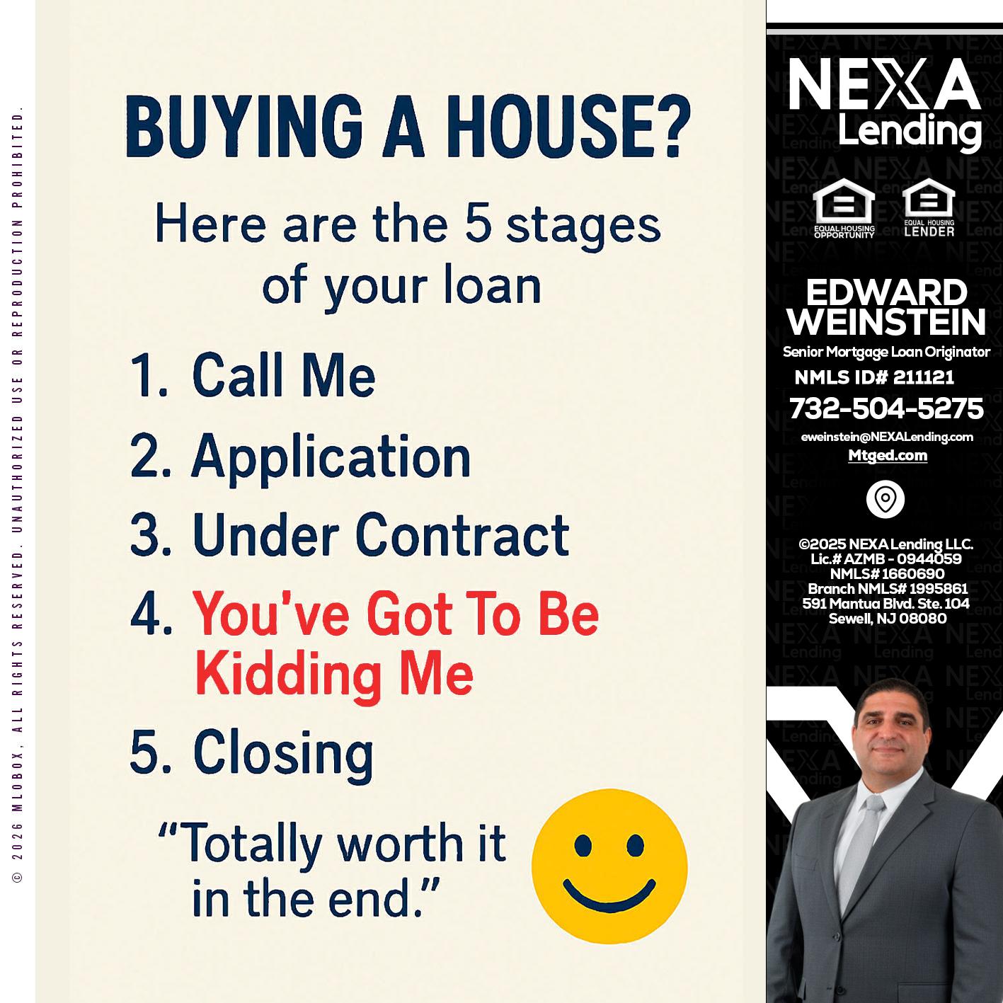 BUYING A HOUSE - Edward Weinstein -Senior Mortgage Loan Originator