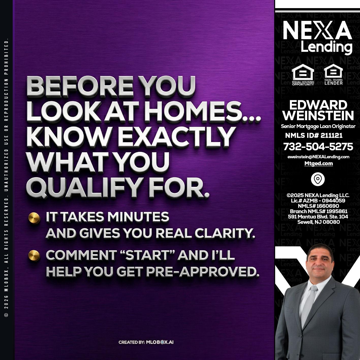 BEFORE YOU - Edward Weinstein -Senior Mortgage Loan Originator