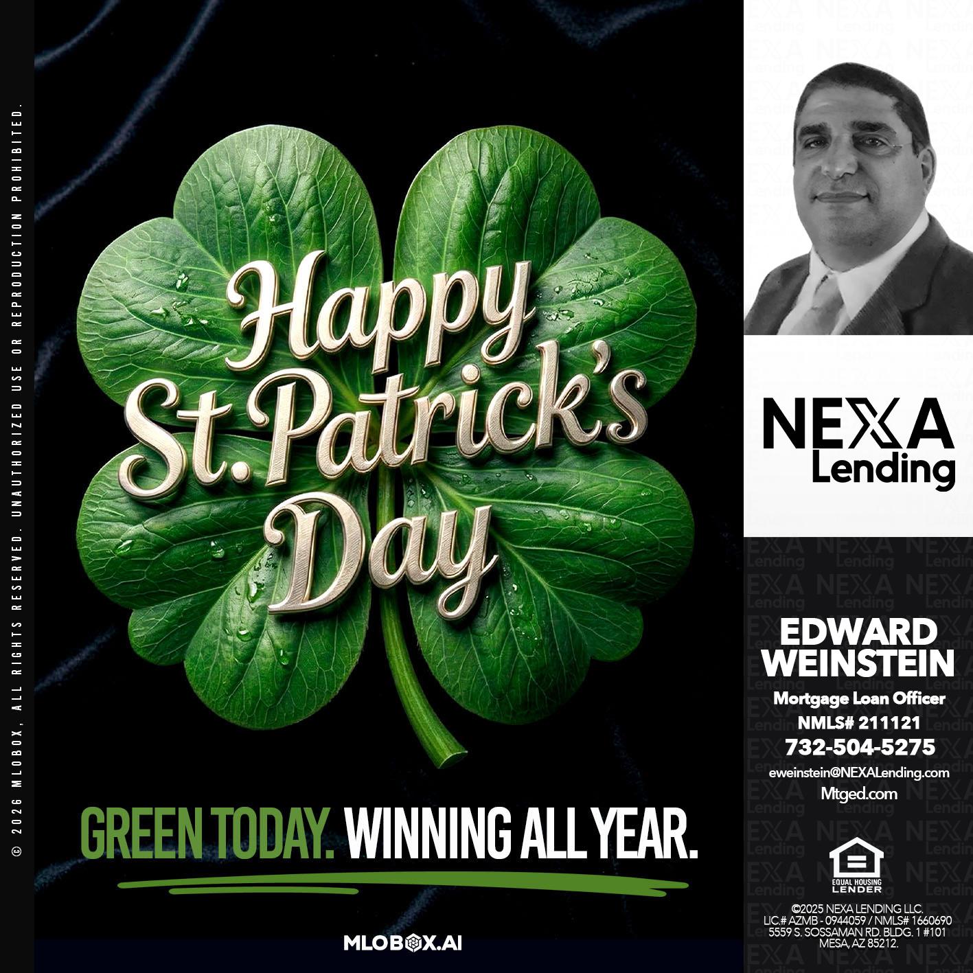 st patricks day - Edward Weinstein -Senior Mortgage Loan Originator