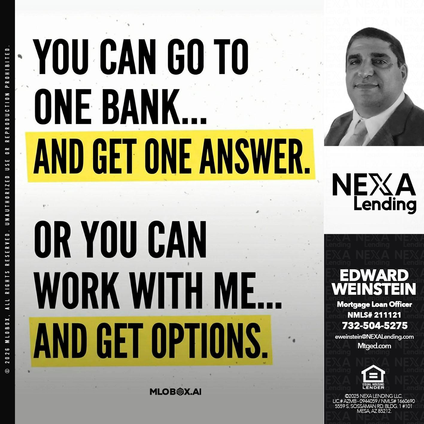 YOU CAN GO - Edward Weinstein -Senior Mortgage Loan Originator