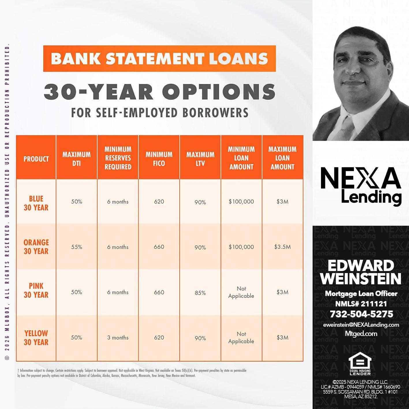 30 YEAR - Edward Weinstein -Senior Mortgage Loan Originator