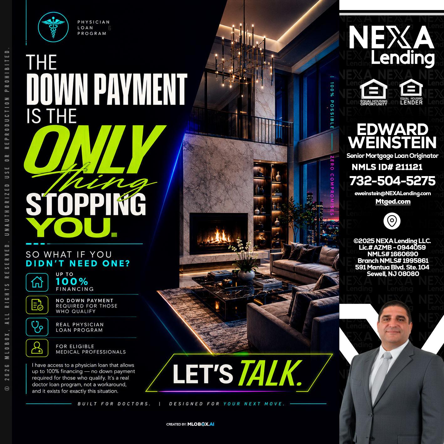 THE DOWN PAYMENT - Edward Weinstein -Senior Mortgage Loan Originator