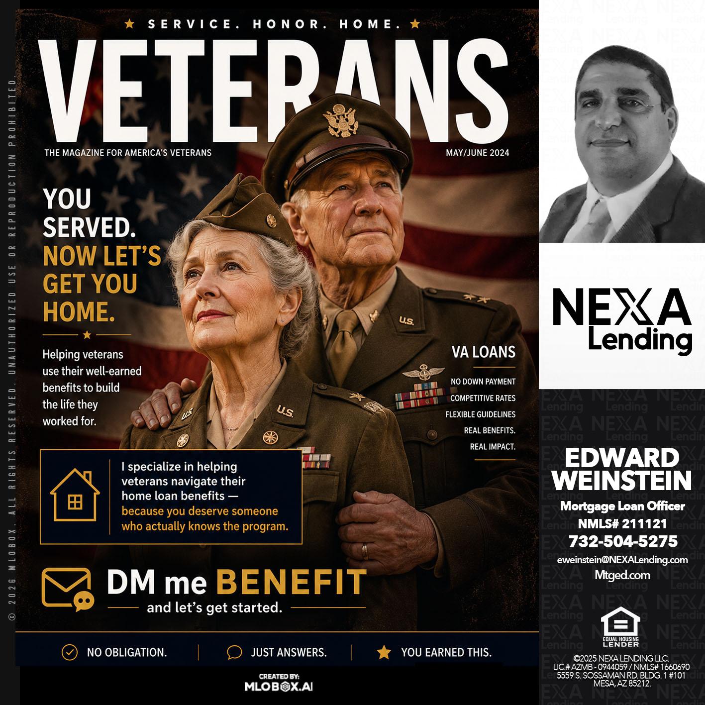 VETERANS - Edward Weinstein -Senior Mortgage Loan Originator