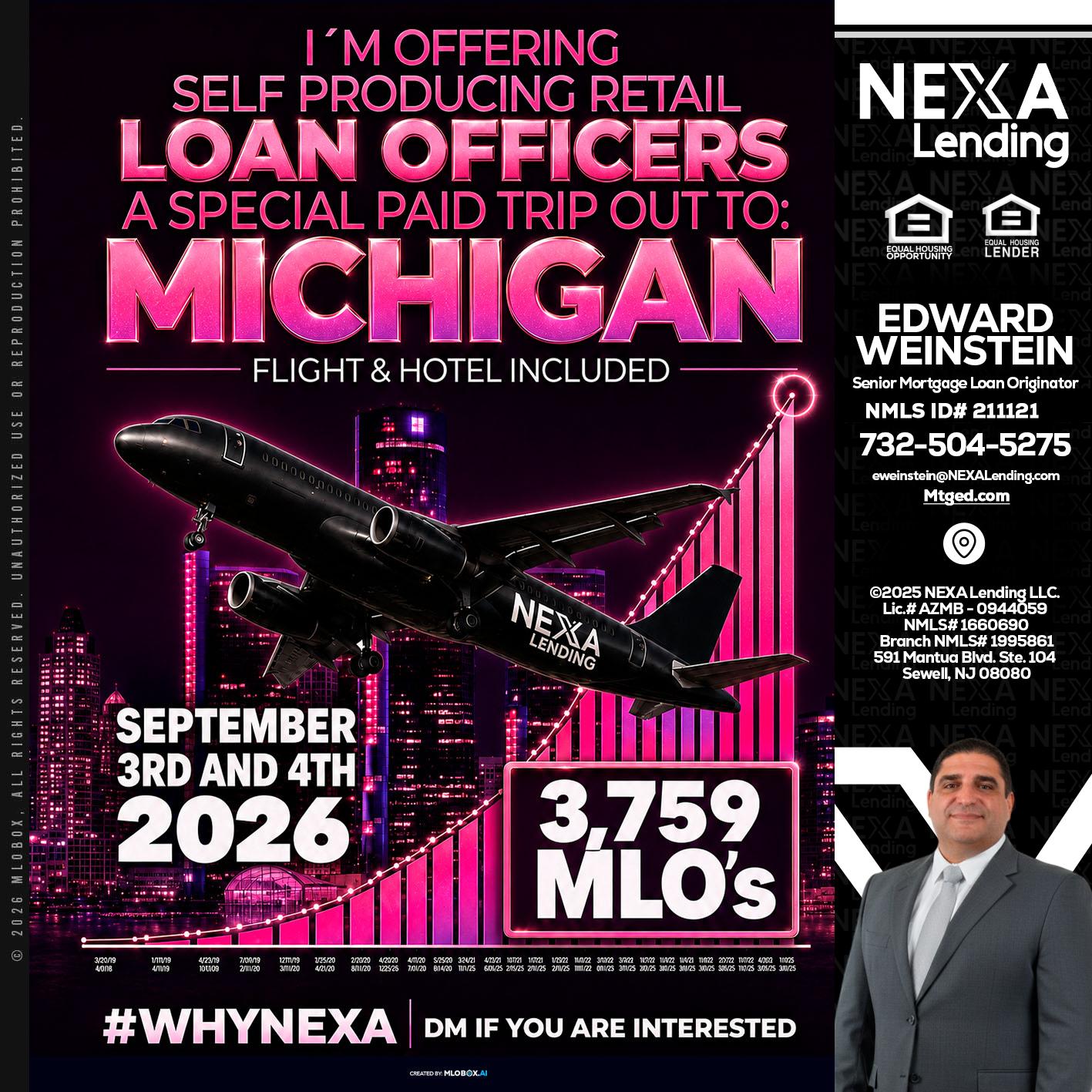 MICHIGAN TRIP - Edward Weinstein -Senior Mortgage Loan Originator